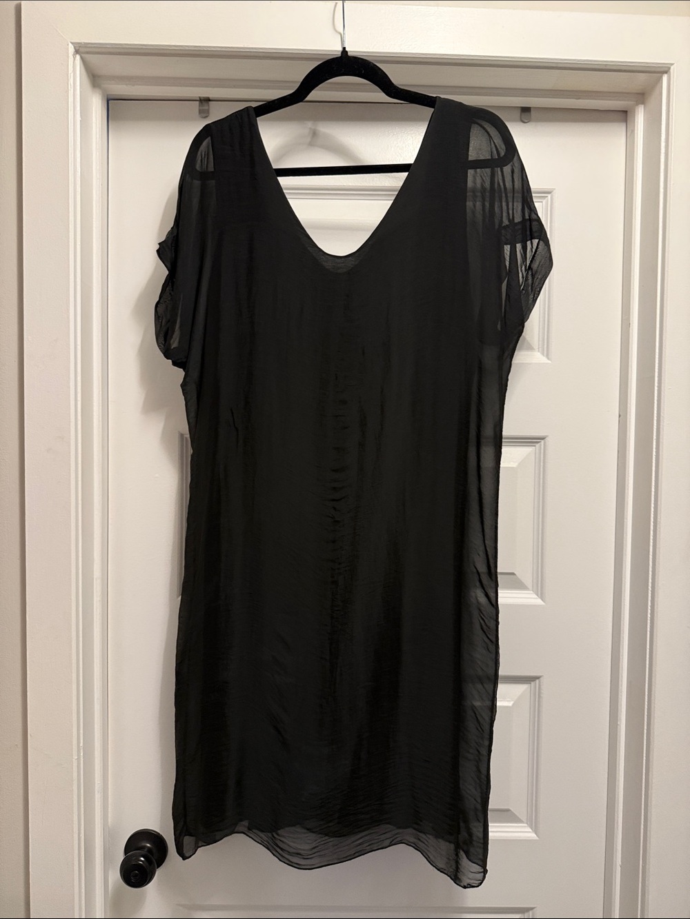 M silk blend Black Sheer dress